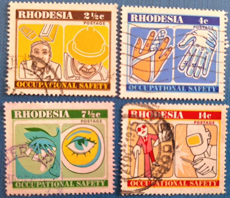 Rhodesia 1975 Occupational Safety Set of 4 Used stamps