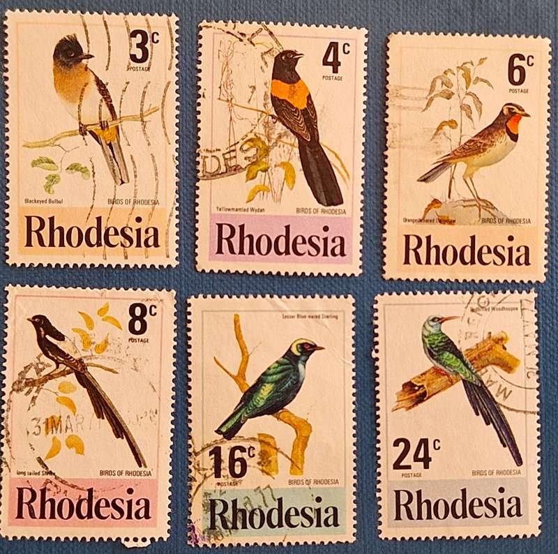 Rhodesia 1977 Rhodesian Birds Set of 6 Used stamps