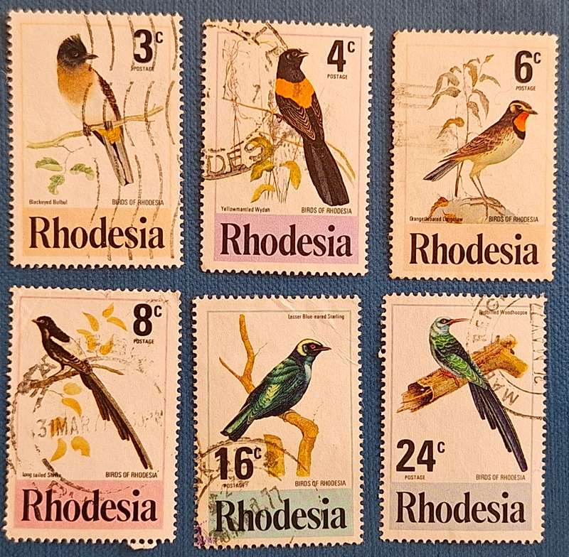 Rhodesia 1977 Rhodesian Birds Set of 6 Used stamps