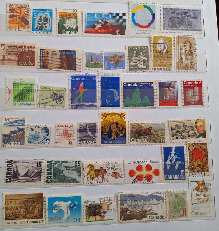 Canada Mixed Lot of 39 Used Some Hinged stamps