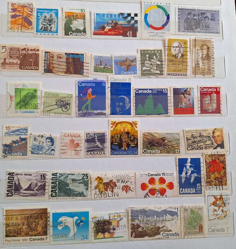 Canada Mixed Lot of 39 Used Some Hinged stamps