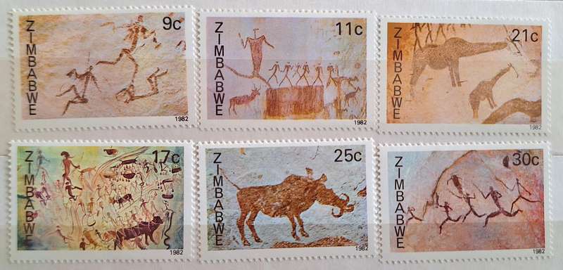 Zimbabwe 1982 Rock Paintings Set of 6 Mint stamps
