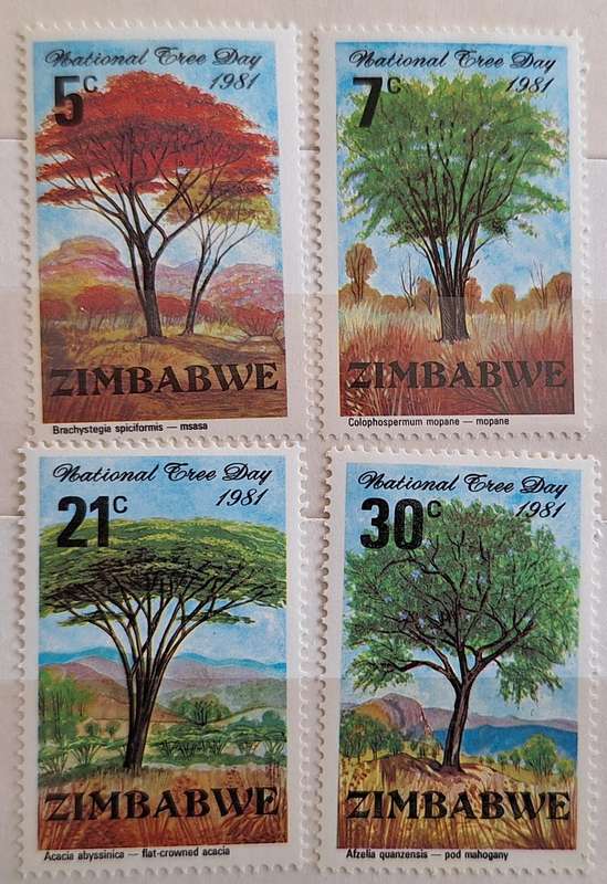 Zimbabwe 1981 National Tree Day Set of 4 Mint stamps