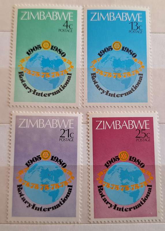 Zimbabwe 1980 Rotary International Set of 4 Mint stamps
