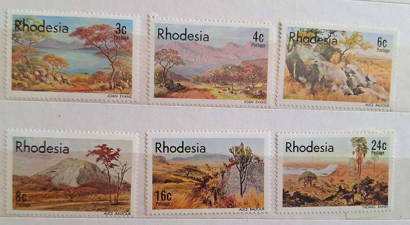 Rhodesia 1977 Artists of Rhodesia Set of 6 Mint stamps