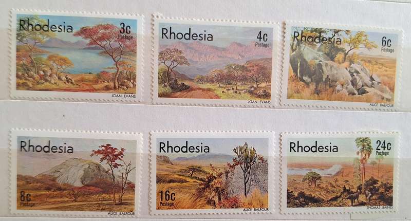 Rhodesia 1977 Artists of Rhodesia Set of 6 Mint stamps