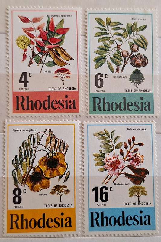Rhodesia 1976 Rhodesian Trees Set of 4 Mint stamps