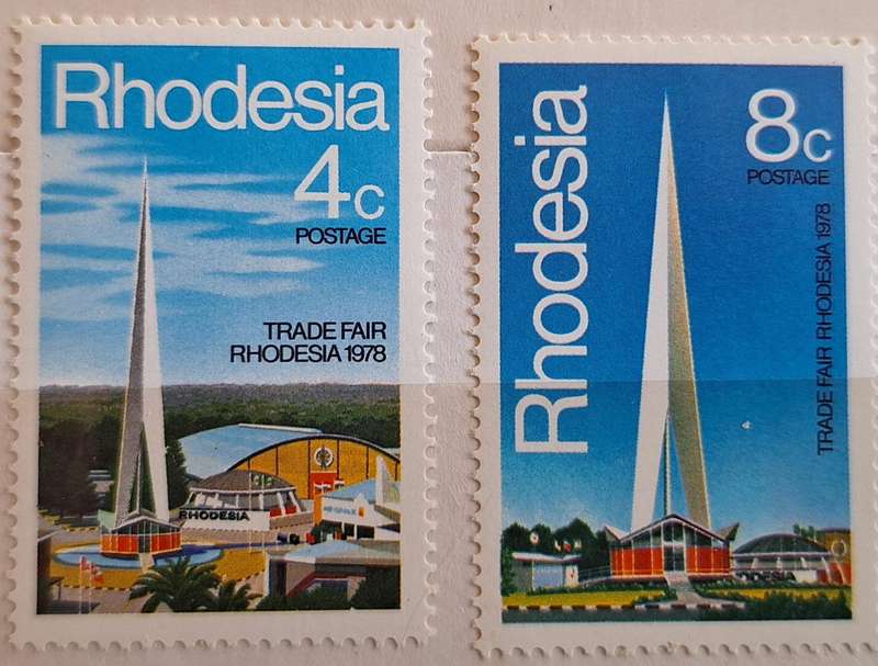 Rhodesia 1978 Trade Fair Set of 2 Mint stamps