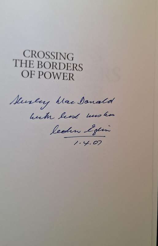 Crossing the Borders of Power by Colin Eglin Paperback SIGNED