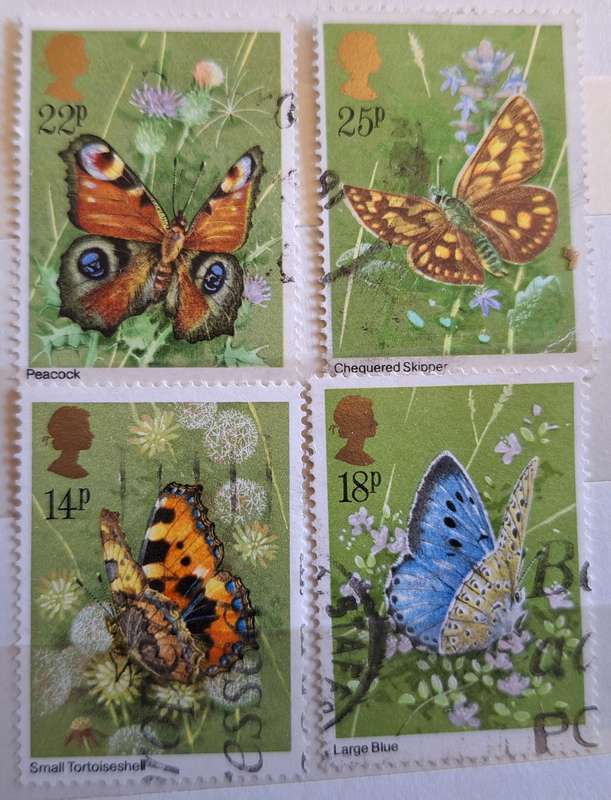 GB 1981 British Butterflies Set of 4 Used stamps