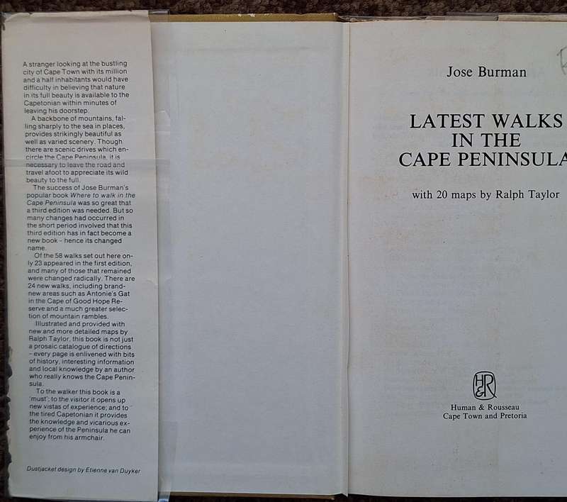 Latest Walks in the Cape Peninsula by Jose Burman Hardcover