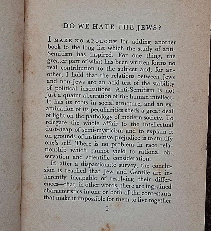 The Intelligent Man's Guide to Jew-Baiting by George Sacks Hardcover 1935