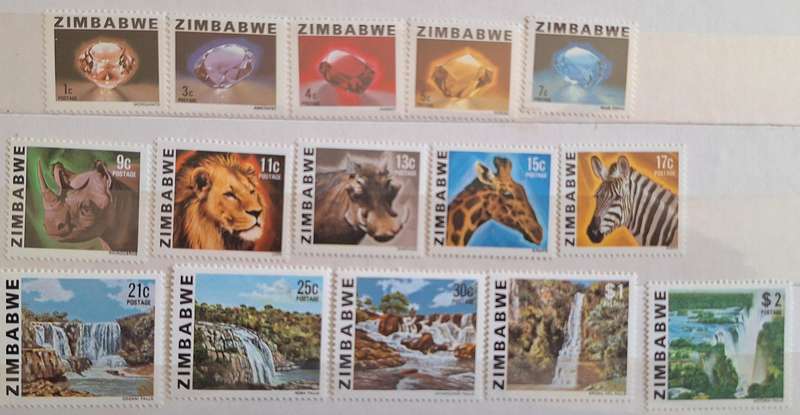 Zimbabwe 1980 Definitive Issue Set of 15 Mint Stamps