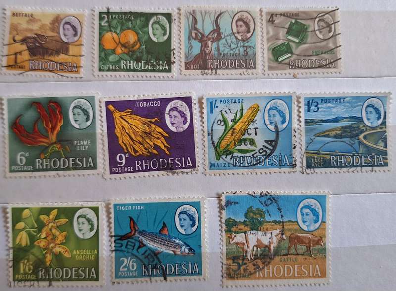 Rhodesia 1964 Mixed Lot of 11 Used stamps