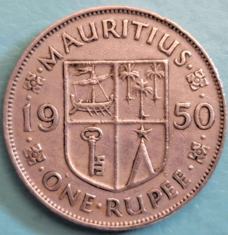Mauritius 1950 1 Rupee George VI Copper-nickel