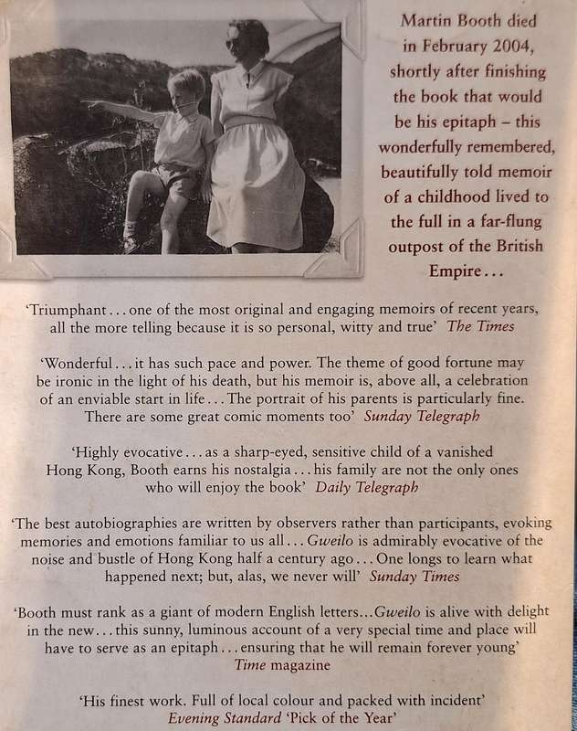 Gweilo: A Memoir of a Hong Kong childhood by Martin Booth Paperback