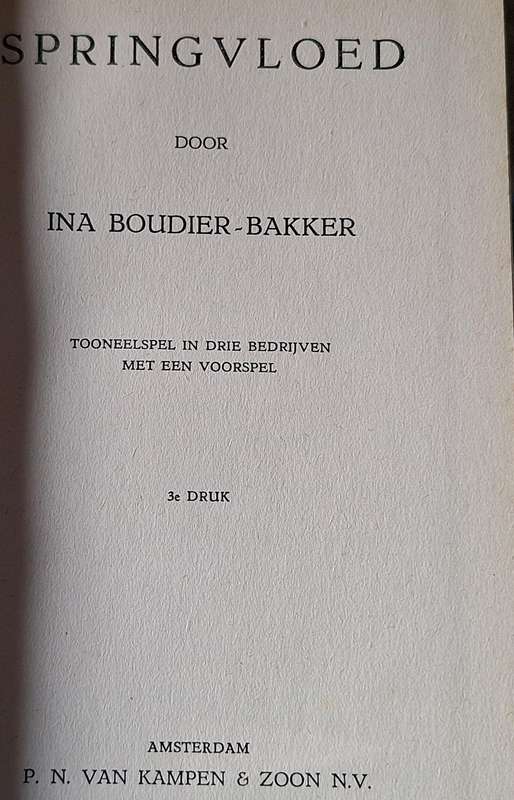 Springvloed door Ina Boudier-Bakker Hardeband 3e Druk