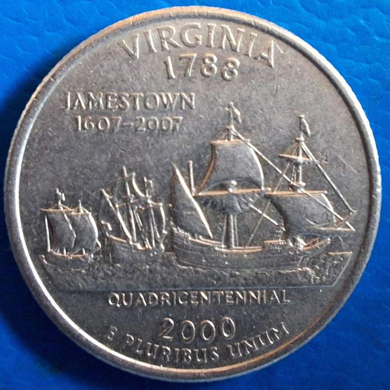 USA 2000 Quarter ¼ Dollar "Washington Quarter" (Virginia) Copper-nickel clad copper