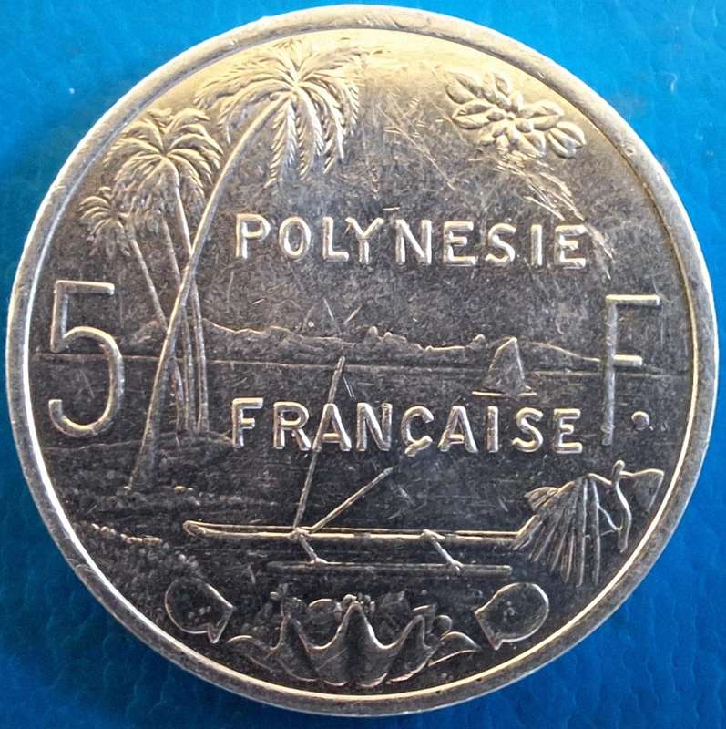 French Polynesia 2015 5 Francs with IEOM Alumminium