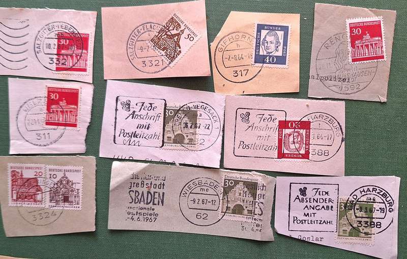 Germany Mixed Lot of 10 Postmarks