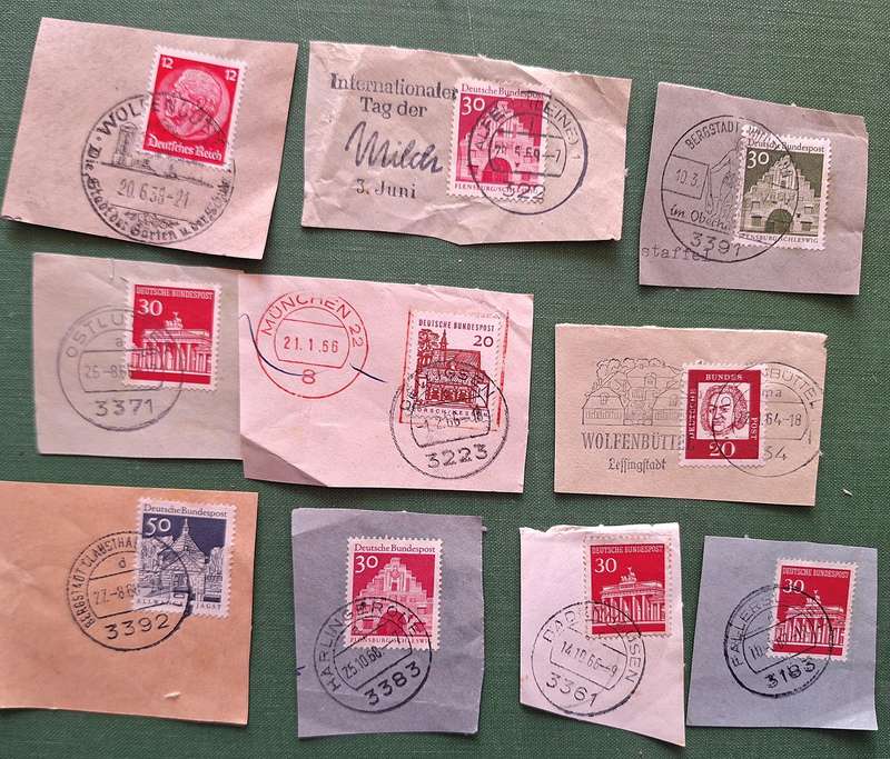 Germany Mixed Lot of 10 Postmarks