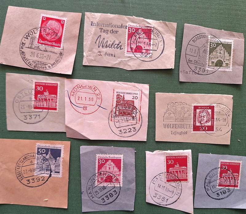 Germany Mixed Lot of 10 Postmarks