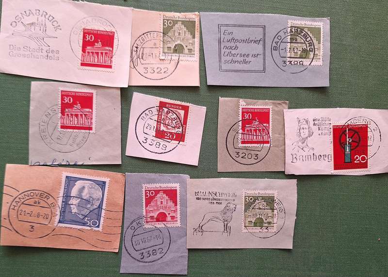 Germany Mixed Lot of 10 Postmarks