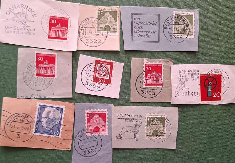 Germany Mixed Lot of 10 Postmarks
