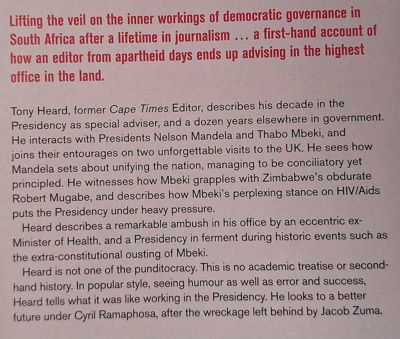 8000 Days: Mandela, Mbeki and Beyond by Tony Heard Paperback AUTHOR'S INSCRIPTION