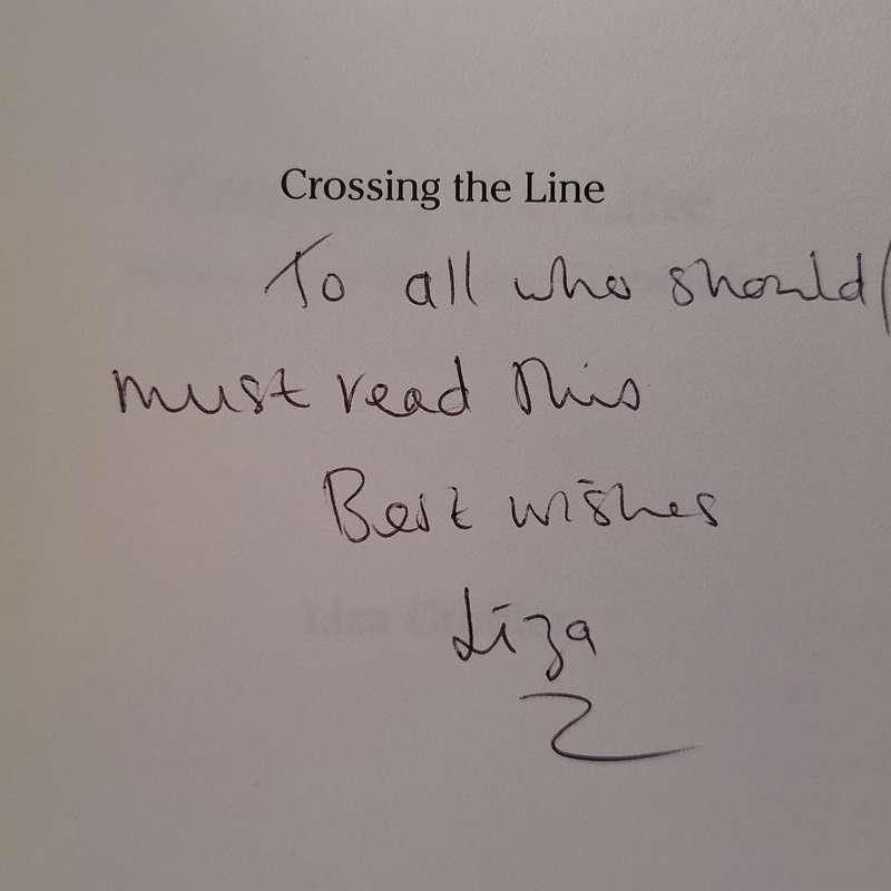 Crossing the Line: When Cops become Criminals by Liza Grobler Paperback with Author Inscription