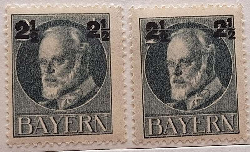 Bayern 1916-1918 King Ludwig III Definitive Surcharged 2 1/2 pfenning 2 Mint stamps