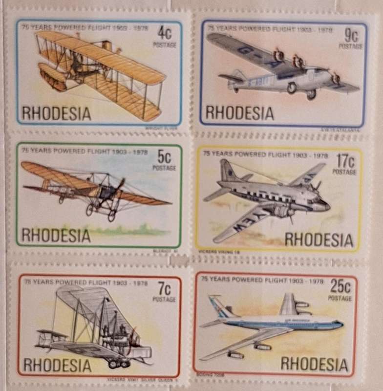Rhodesia 1978 Powered Flight Set of 6 Mint stamps