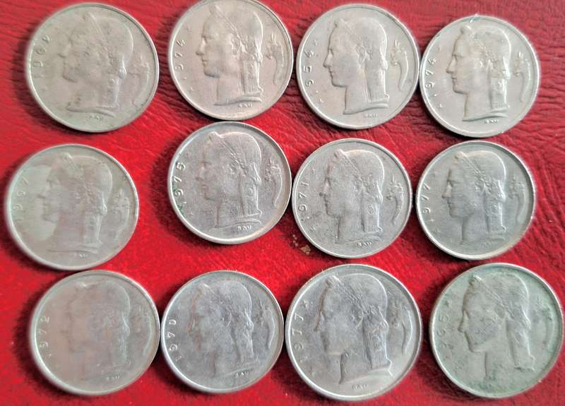 Belgium Mixed Lot of 12 Coins