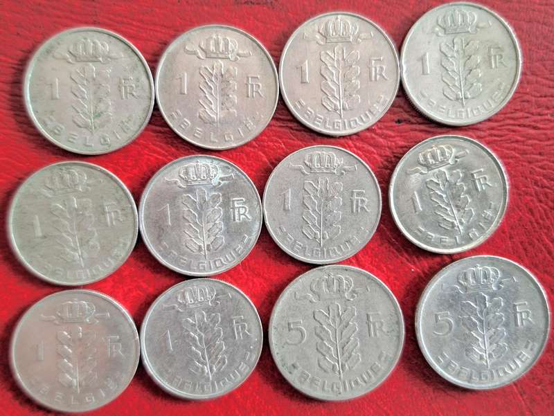 Belgium Mixed Lot of 12 Coins