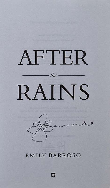 After the Rains by Emily Barroso Paperback SIGNED