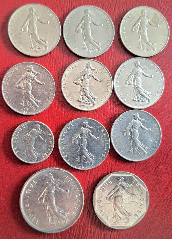 France Mixed Lot of 11 Coins