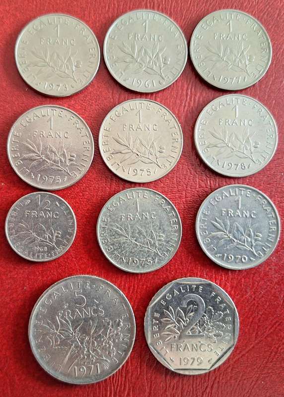 France Mixed Lot of 11 Coins