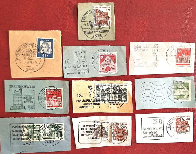 Germany Mixed Lot of 10 Postmarks