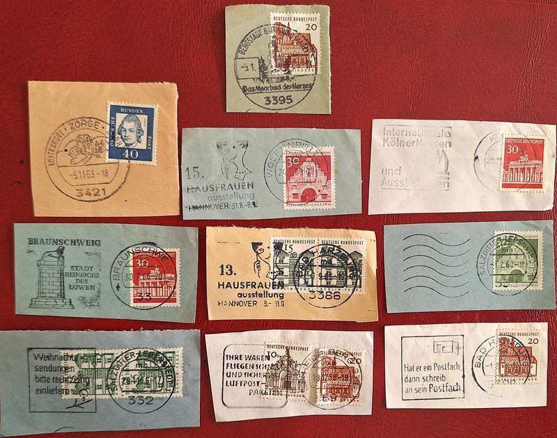Germany Mixed Lot of 10 Postmarks