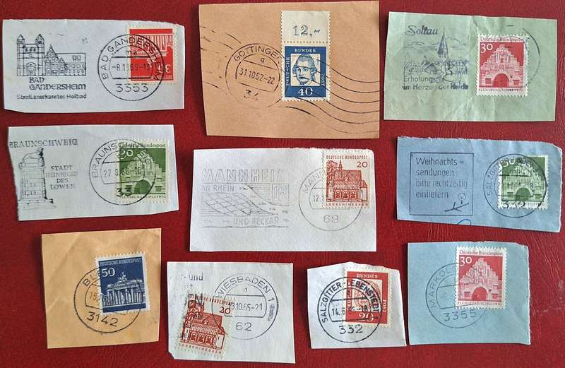 Germany Mixed Lot of 10 Postmarks