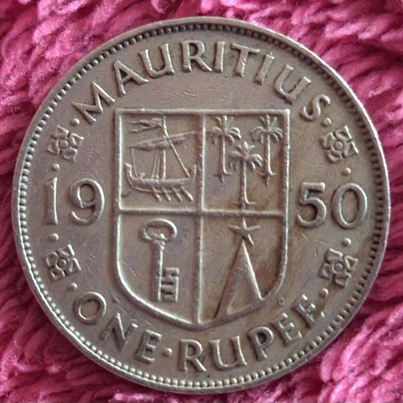 Mauritius 1950 1 Rupee George VI Copper-nickel