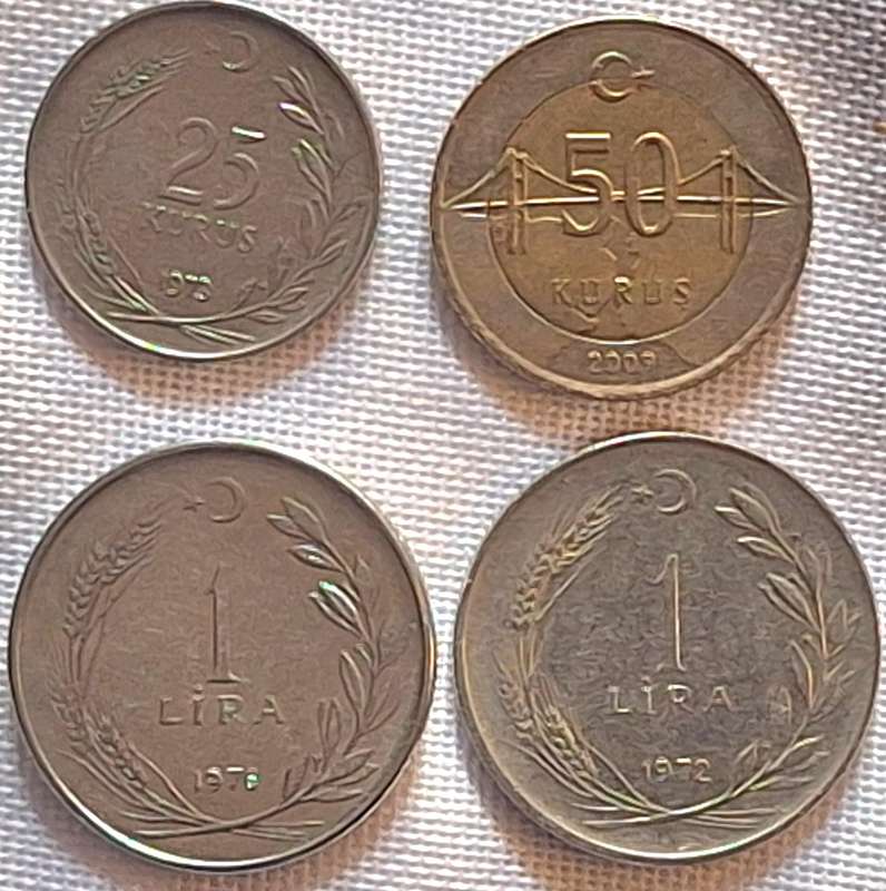 Turkey Mixed Lot of 4 Coins