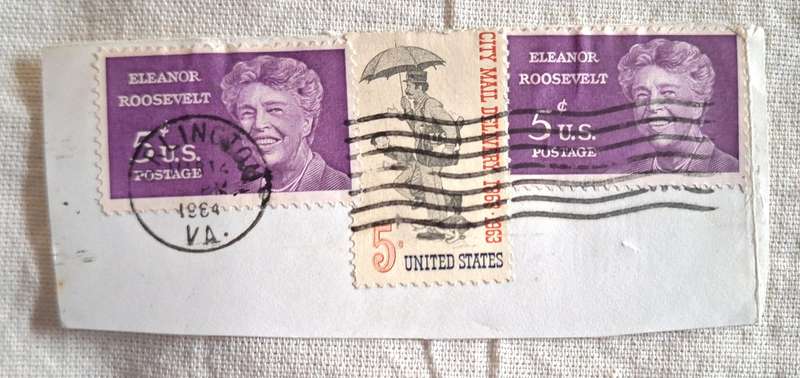 USA 3 Used stamps on paper Post Mark 1984