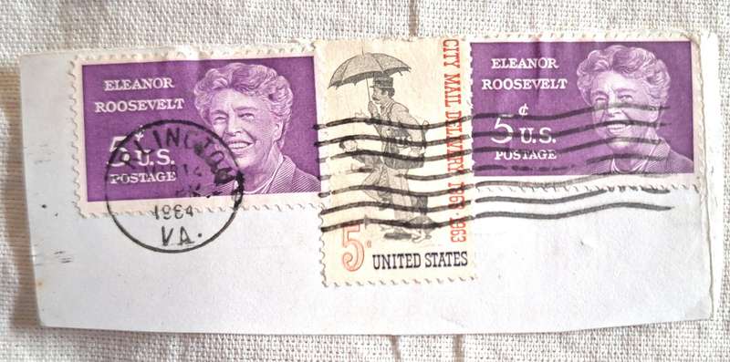 USA 3 Used stamps on paper Post Mark 1984