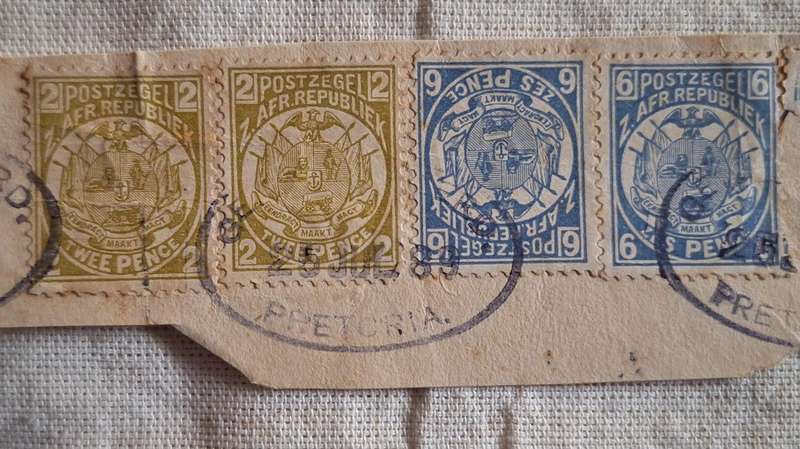 ZAR 4 Stamps on paper Cancelled 1889