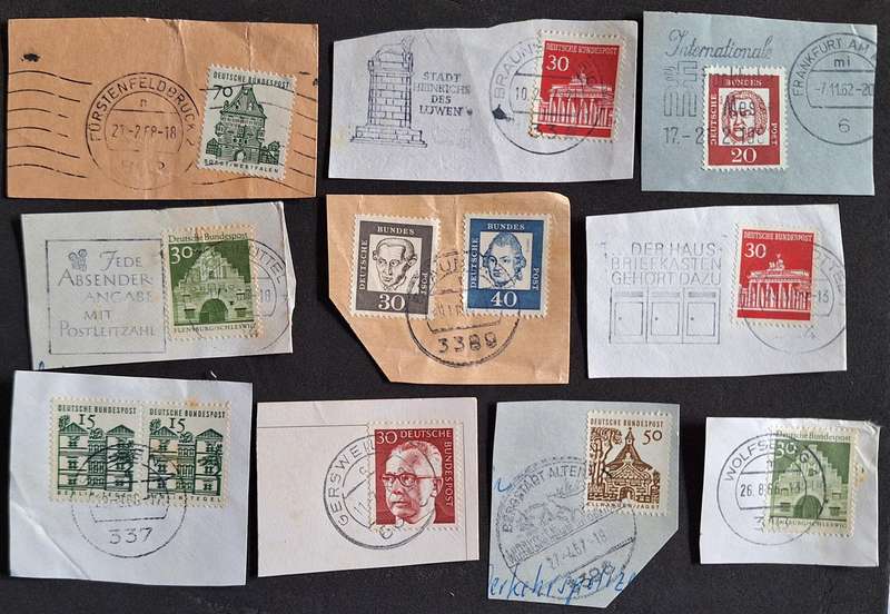 Germany Mixed Lot of 10 Postmarks