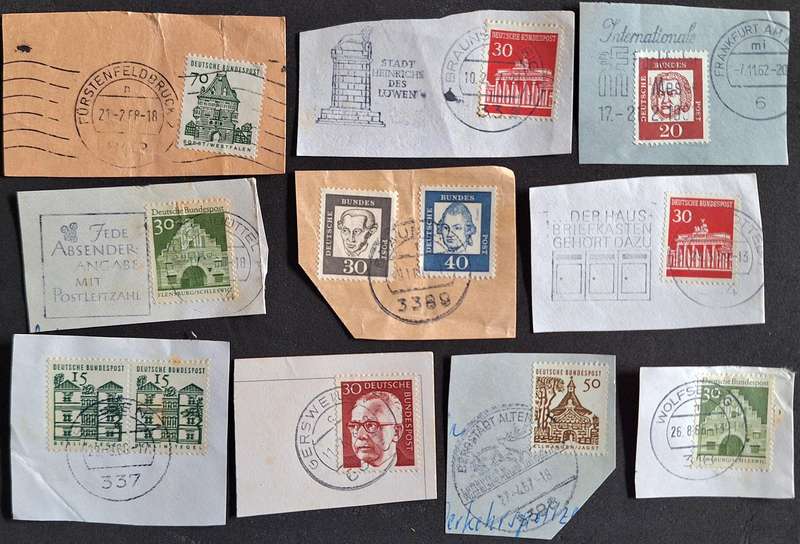 Germany Mixed Lot of 10 Postmarks
