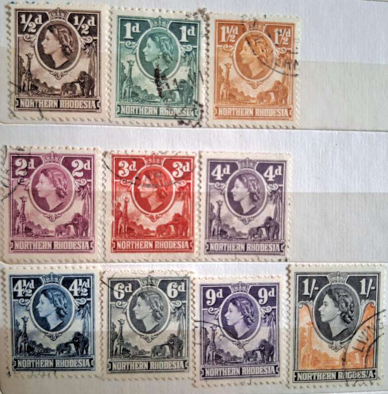 Northern Rhodesia 1953 Elizabeth II 10 Used stamps