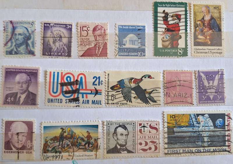 USA Mixed Lot of 15 Used stamps