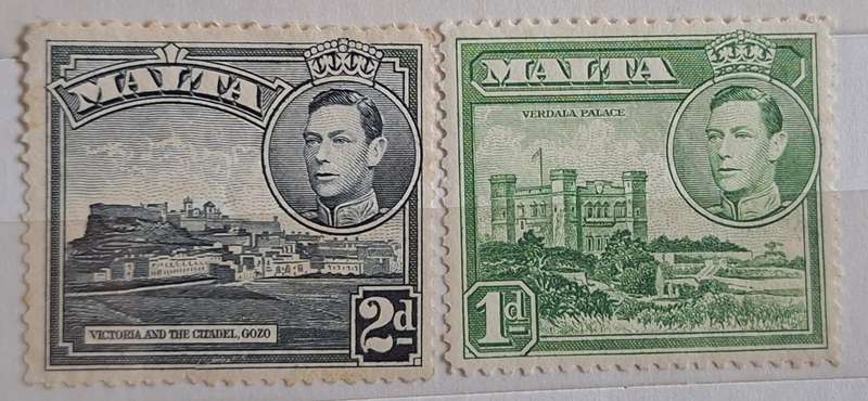 Malta 1938  George VI 2 Unused stamps